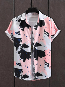 SEVENTEENSTITCH Men Printed Casual White Shirt