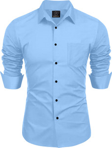 VeeraFlex Men Solid Casual Light Blue Shirt