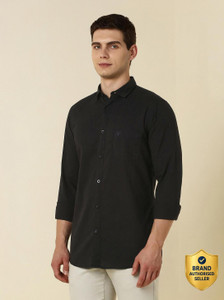 Allen Solly Anti-Bacterial Men Solid Casual Black Shirt