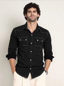 NEW-18 Men Black Casual Shirt - Image 4