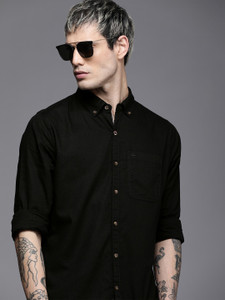 WROGN Men Solid Casual Black Shirt - Image 6