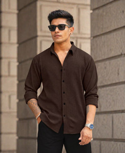 AANKLAR Men Brown Casual Shirt - Image 5