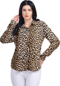 Nksa Fashion Women Printed Casual Beige, Black, White Shirt