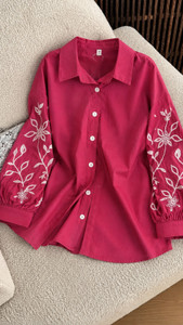 Fortuita Vestibus Women Embroidered Formal Pink, White Shirt