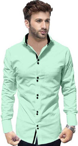 CHENECLOTH Men Solid Formal Cream Shirt