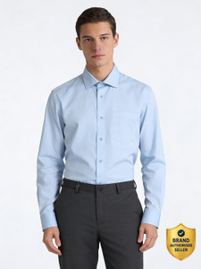 Blackberrys Men Solid Formal Blue Shirt