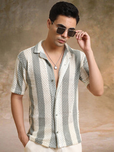 MANIAC Men Self Design Casual Multicolor Shirt