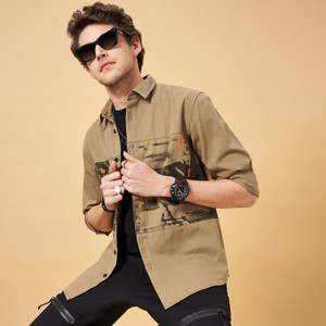 Street 808 Men Printed Casual Brown Shirt - Image 6