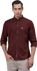 RED TAPE Men Solid Casual Maroon Shirt