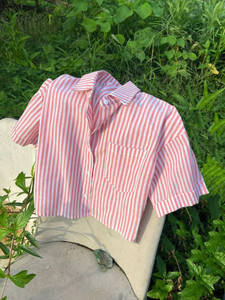 Aura Threadss Women Striped Casual Pink Shirt - Image 5