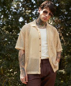 CAMPUS SUTRA Men Solid Casual Beige Shirt