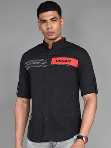 DUCATI Men Printed Casual Black Shirt