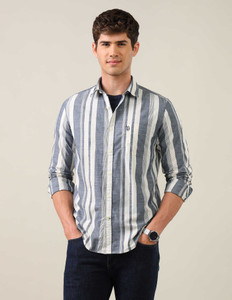 U.S. Polo Assn. Denim Co. Men Striped Casual Blue Shirt