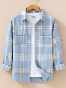 FOXEY Men Regular Fit Checkered Spread Collar Casual Shirt - Image 1