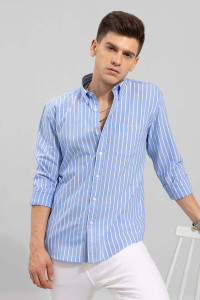 U TURN Men Striped Casual Multicolor Shirt