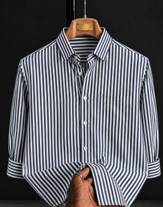 HOUSE OF SHIRTS Men Striped Casual Blue, White Shirt
