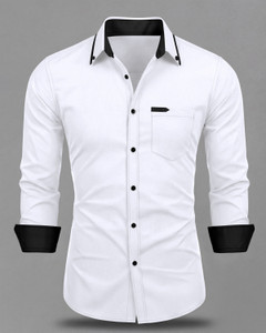 XOMLAXO Men Solid Casual White Shirt