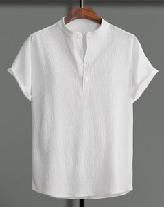 METRONAUT Men Solid Casual White Shirt