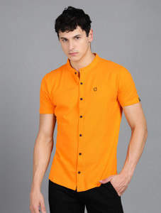 Urbano Fashion Men Solid Casual Yellow Shirt