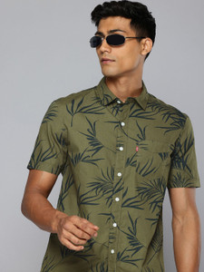 LEVI'S Men Printed Casual Green Shirt
