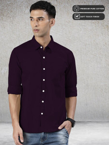 METRONAUT Men Solid Casual Dark Blue Shirt