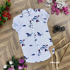 indicare Men Printed Casual White Shirt