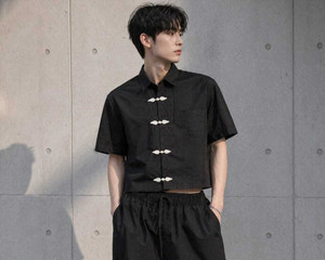 mercywear Men Solid Casual Black Shirt - Image 4