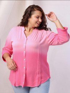 PERFECT PRODUCTIONS Women Dyed/Ombre Casual Pink Shirt