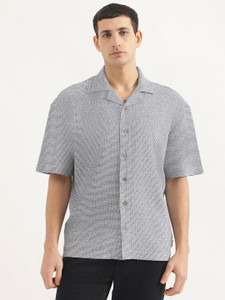 United Colors of Benetton Men Self Design Casual Grey Shirt