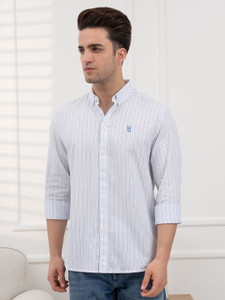 RED TAPE Men Striped Casual Blue Shirt