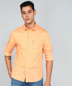 LEVI'S Men Printed Casual Orange Shirt