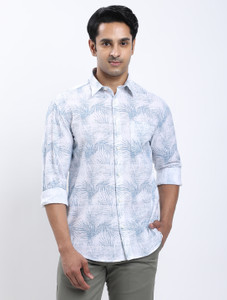 INDIAN TERRAIN Men Printed Casual White Shirt