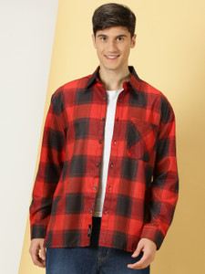 THOMAS SCOTT Men Checkered Casual Red, Black Shirt
