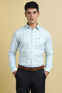 Allen Solly Men Checkered Formal Light Blue Shirt