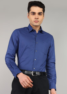 ARROW Men Self Design Formal Blue Shirt