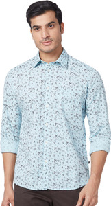 PARX Men Printed Casual Blue Shirt