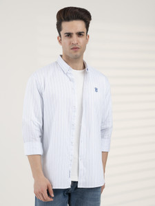 RED TAPE Men Striped Casual Blue Shirt