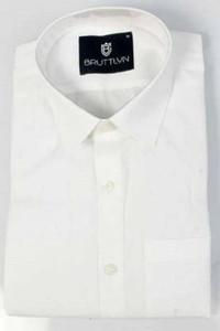 Bruttlyn Men Solid Formal White Shirt