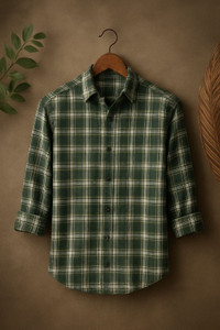BLEZZA Men Green, White Checkered Shirt - Image 6