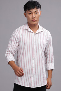 shardha enterprise Men Striped Casual Pink Shirt