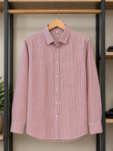RADHE Men Striped Casual Red, White Shirt - Image 4