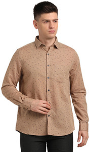 TURTLE Men Printed Casual Brown, Blue Shirt