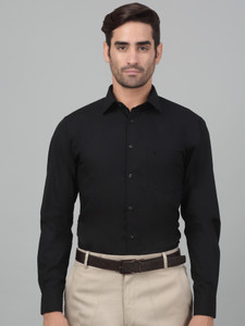 CANTABIL Men Solid Formal Black Shirt