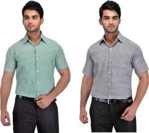 DESHBANDHU KHADI Men Solid Formal Multicolor Shirt
