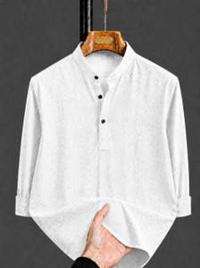 COMBRAIDED Men White Straight Kurta - Image 5