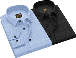 clinch fashion Men Self Design Casual White Shirt