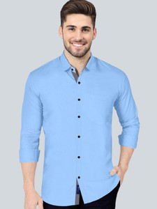 VTEXX Men Solid Sports Light Blue Shirt