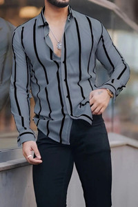 LEMZODIC Men Striped Casual Multicolor Shirt