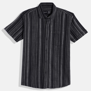 CAVIO Boys Striped Casual Black Shirt