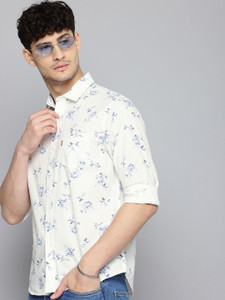 LEVI'S Men Printed Casual White Shirt